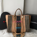 Bolsa Straw Raffia Calfskin Deauville Tote