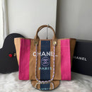 Bolsa Straw Raffia Calfskin Deauville Tote