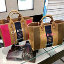 Bolsa Straw Raffia Calfskin Deauville Tote