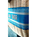 Lady Dior Natural Wicker & Light Blue Oblique Jacquard