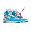 Tênis Collab x Of-White Air Jordan 1 Retro High University Blue Azul