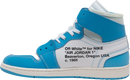 Tênis Collab x Of-White Air Jordan 1 Retro High University Blue Azul