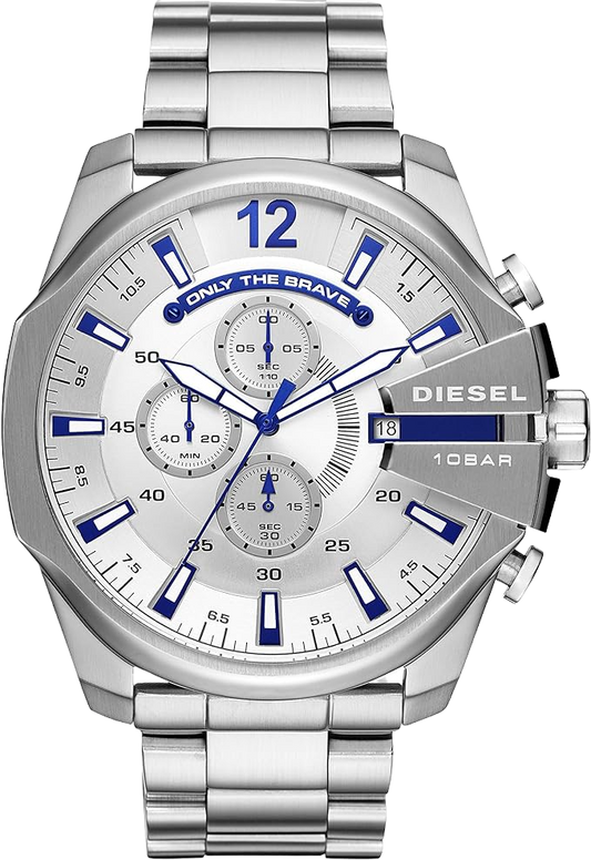 Relógio Diesel 10 Bar Mega Chief Dz4477 Série Prata