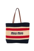 Bolsa de Ombro MIU MIU Stripes Woven Tote