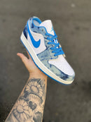 Tênis Air Jordan 1 Low Acid Wash Denim