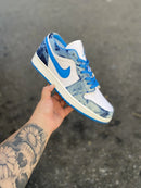 Tênis Air Jordan 1 Low Acid Wash Denim