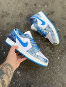 Tênis Air Jordan 1 Low Acid Wash Denim