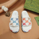 Gucci Slide Platform White Angelina Rainbow