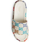 Gucci Slide Platform White Angelina Rainbow