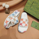 Gucci Slide Platform White Angelina Rainbow