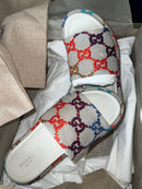Gucci Slide Platform White Angelina Rainbow
